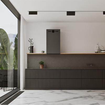 China Bancada modular de madeira moderna de quartzo dos armários de cozinha da laca E1 à venda