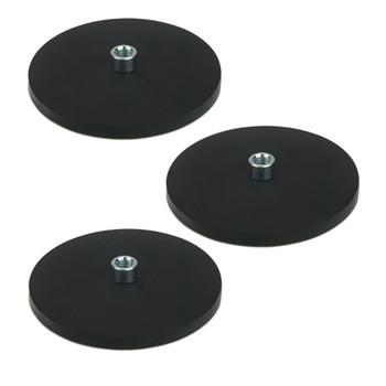 China NdFeB Rubber Coated Magnet Black Strong Pull Force OEM With Screw Thread for sale