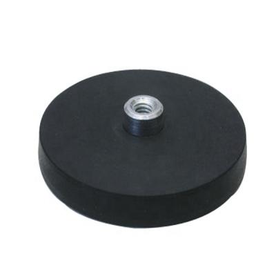 China A3 Steel Case Rubber Coated Magnet Black Rubber Covered Magnets for sale