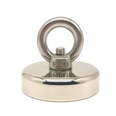 China 75mm Single Side Fishing Eye Bolt Magnet Neodymium A2 Steel Round for sale