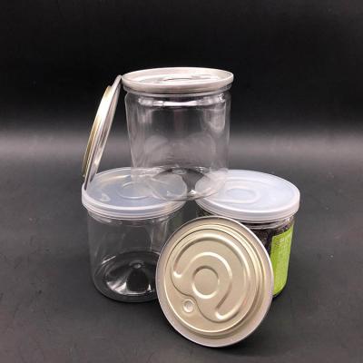 China Grado alimenticio vacío Jarrones de plástico transparente Contenedor de almacenamiento PET Jarrón de albañilería BPA Jarrón de plástico libre con tapa de plástico en venta