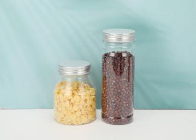 China 350ML Food Grade Clear Plastic Pet Jar Container With Aluminum Lid for sale