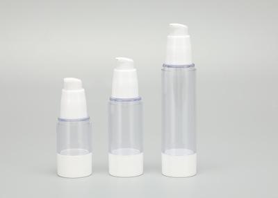 China 15ml 30ml 50ml White Plastic Pump Bottle Refillable forlotion for sale