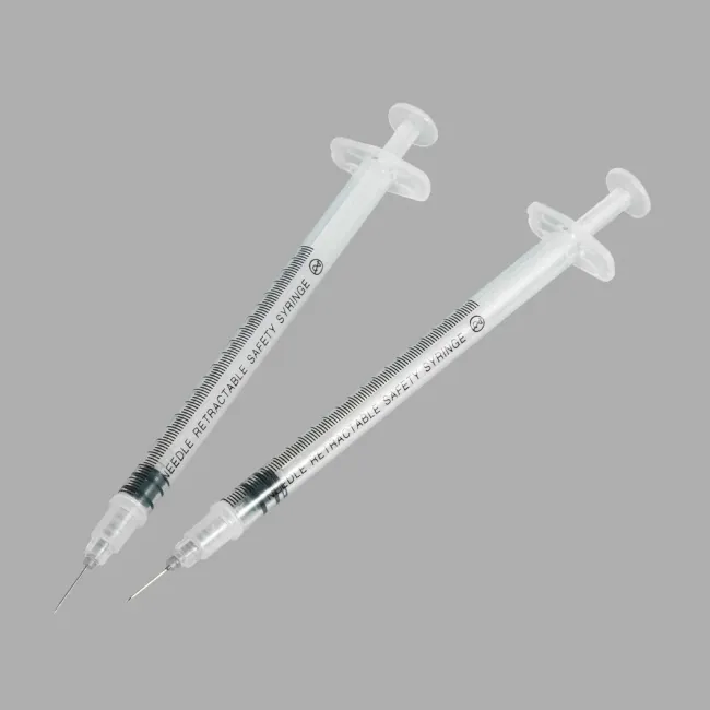 Disposable Medical Supply 3 Parts Retractable Safety Syringe with Needle