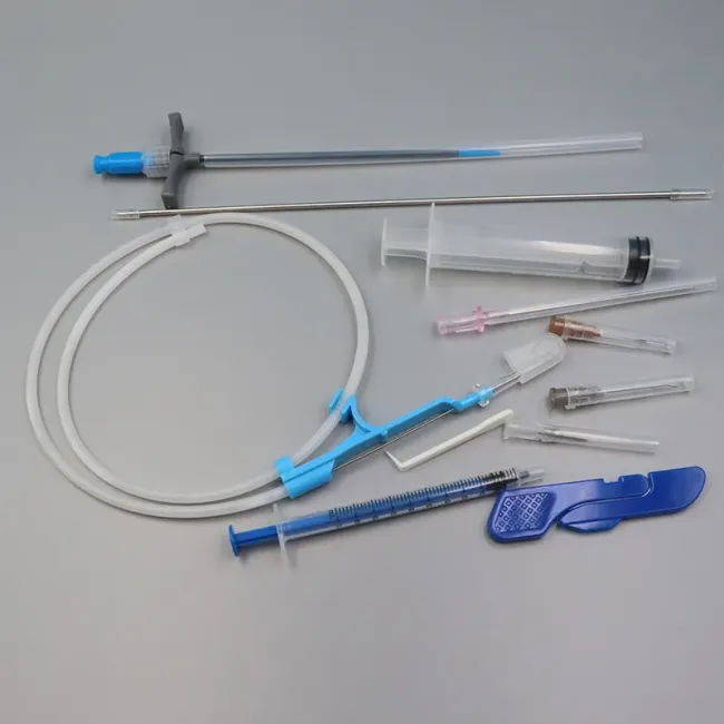 Implantable Port Chamber Set with Huber Needle for Long-Term Implantation