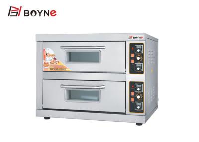 China Commerial Stainless Steel Bakery Shop Double Deck Two Layer Oven With Viwing Door for sale