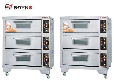 中国 電気商業パン屋のデッキのオーブン3のデッキ容量のステンレス鋼のオーブン 販売のため