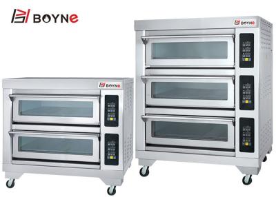 China Three Layer Six Trays Deck Oven With Long Glass Electric 380v  with digital computer for sale