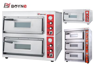 China Restaurant Double Layer Pizza Deck Oven Stainless Steel With Timer for sale