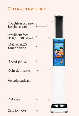 China Hd Lcd Screen Ultrasonic Height And Weight Machine RS232 Interface for sale