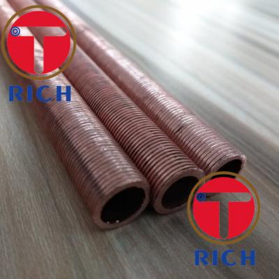 China UNS12200 Spiral Brass Finned Tube Heat Exchanger / Red Finned Copper Tubing for sale