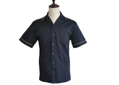 China White / Black Restaurant Work Wear , Mens Chef Jacket With Two Patch Bottom Pockets for sale