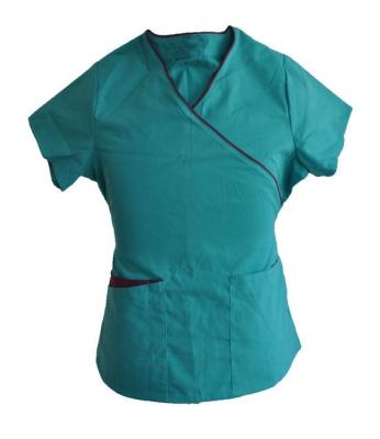 China Ladies Work Medical Scrub Suit / Contrast Piping Nursing Scrubs Uniforms for sale