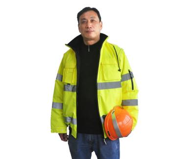 China 300D Oxford Mens Hi Vis Waterproof Bomber Jacket With Stain Resistant PU Coated for sale
