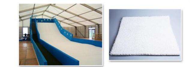 22mm White Artificial Ski Slope Grass Fibrillated Yarn Indoor Ski Simulator
