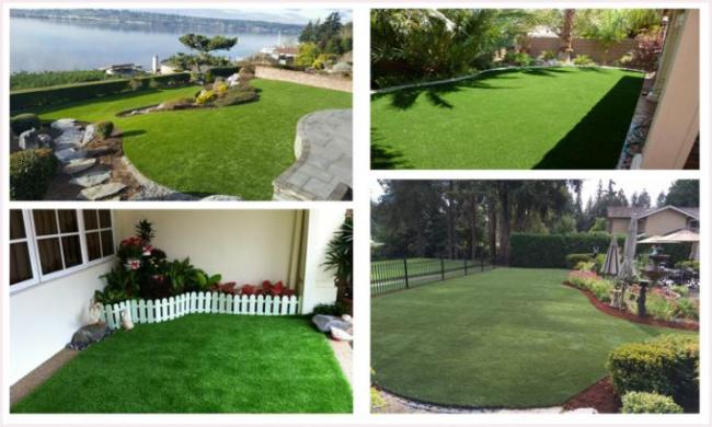 Real Looking Luxury Artificial Grass Garden UV Resistant 40mm SGS Approved