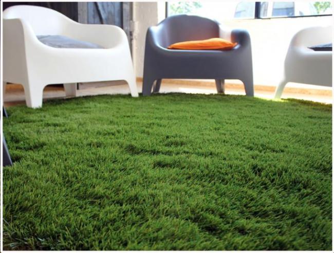 48mm W Shape Durable Artificial Grass For Landscaping GSW4 4 Tone Super Drainge