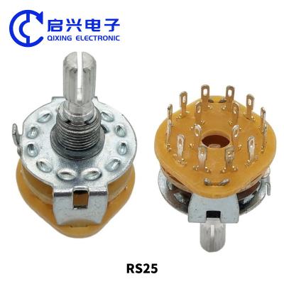 Китай RS25 Общий выбиратель диапазона вращающиеся переключатели диапазона переключателя DC30V 0.3A продается