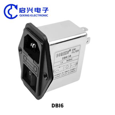 China DBI6 Filtro EMI Filtro de ruido de línea de alimentación AC 6A con toma IEC en venta