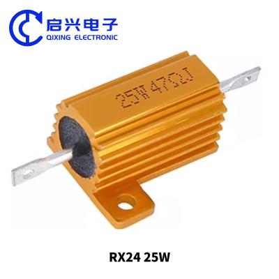 China RoHS Wirewound Resistor 25W 47ohm High Power Gold Aluminum Shell Resistor for sale