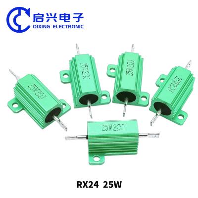 China RX24 Wirewound Resistor 100w Green Aluminum Case Resistor for sale