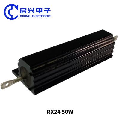 China RX24 Black Aluminum Housing 50W Wire Wound Brake Resistor for sale