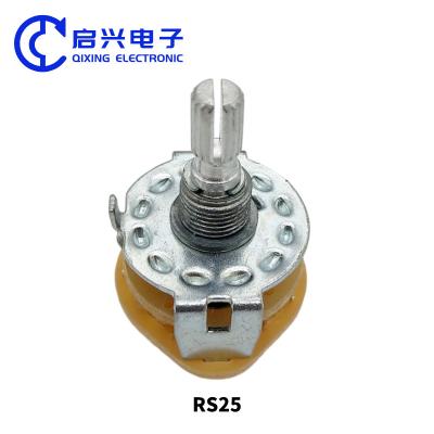 China 2pcs RS25 Potentiometer Rotary Switch 2*5 Files 10000 Cycels for sale