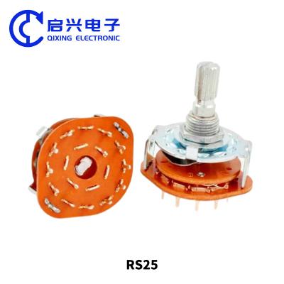 China 2pcs RS25 Selector rotativo interruptor 1 Polo 11 Posición 500V AC 1 MIN en venta