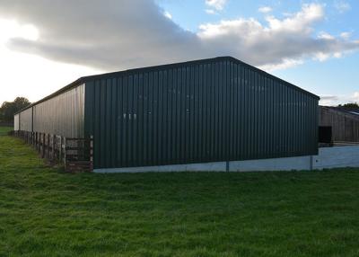 China Length 12 Meter Prefab Metal Warehouse With Vented Side Cladding for sale