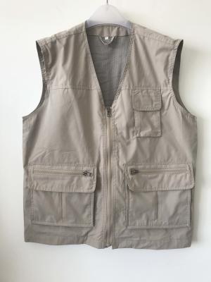 China Mens classic vest，mens waist coat, vest 046 in 100% cotton fabric, stone/beige colour, S-3XL for sale
