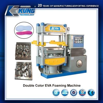 China Double Color Foaming EVA Shoes Injection Machine Hydraulic 2.3x1.3x2.2M for sale