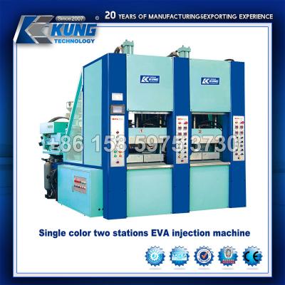 China Solas estaciones EVA Injection Machine, máquina de moldear del color 2 del deslizador práctico en venta