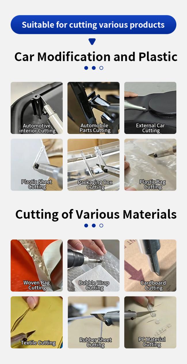 Ultrasonic cutting knife in operation