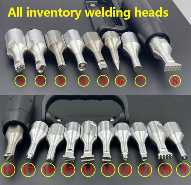 Ultrasonic welding machine in operation