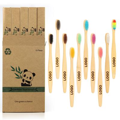 中国 Cheap showbox bamboo toothbrush jxz bamboo sisal toothbrush flat bamboo set toothbrush 販売のため