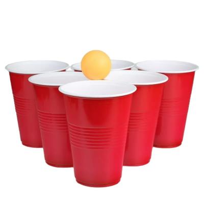 China 16 Oz 480ml Disposable Plastic Pong Cup Game Colored Beer Pong Glasses for sale
