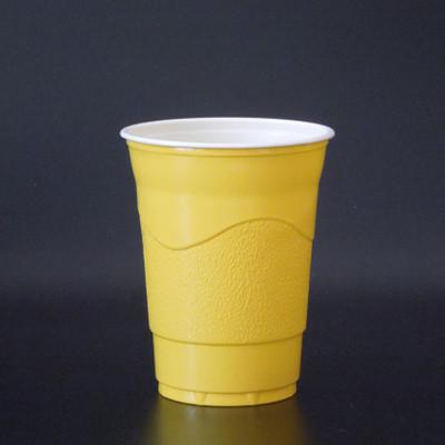 China 16 Oz 500ml Plastic Disposable Party Cups PS Yellow Plastic Cups For Campus for sale