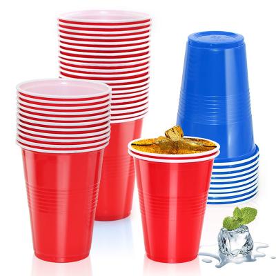China Red Disposable Plastic Party Cups 16oz PP Plastic Drinking Cups 480ml Beer for sale