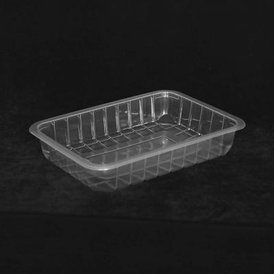 China 285 X 205 X 55 MM PP Disposable Plastic Stackable Food Tray Clear Rectangle for sale