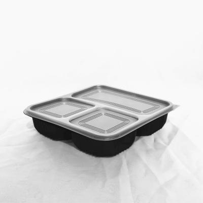 China 192x192x40mm Disposable Food Packaging Container With Lids 3 Compartment PP for sale
