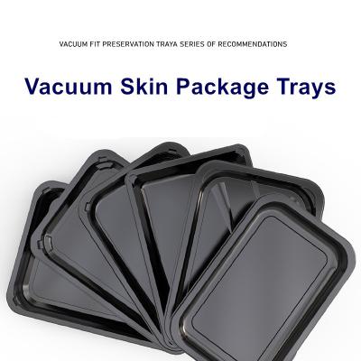China 330 X 230 X 20 Mm PP Black Vacuum Package Prefabricated Skin Tray For Fresh Food for sale