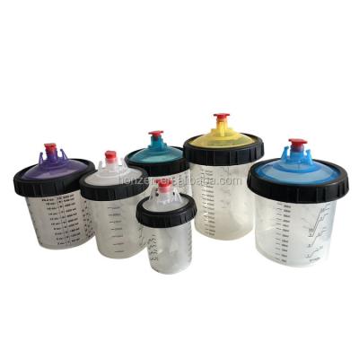 China Plastic PP And PE Disposable Paint Mixing Cups For Paint Used On Spray Gun for sale