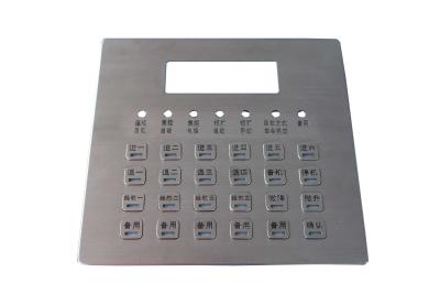 China IP66 Customized 24 Keys Top Panel Mounting illuminated metal stainless steel keypad for sale