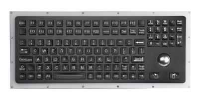 China Durable Black Rear Panel Mount Ruggedized Keyboard Industrial Keyboard With Trackball for sale