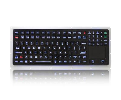 China IP65 Black Marine Keyboard Backlit Vandal Resistant  Stainless Steel Rugged for sale