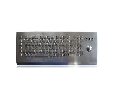 China Wall Mounted Industrial Metal Keyboard IP68 Stainless Steel With Optical Trackball for sale