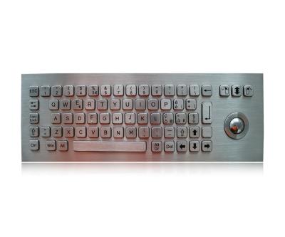 China Vandal Proof Stainless Steel Mechanical Keyboard With 800 Dpi Optical Trackball Koisk Keyboard for sale