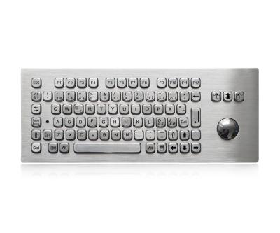 China Washable Desk Top Stainless Steel Keyboard With Trackball OTB MTB LTB Kiosk Keyboard for sale