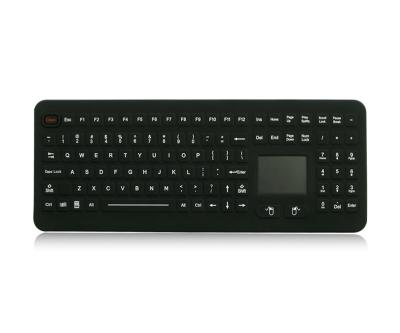 China Ruggedized Silicone Industrial Keyboard With Touchpad, Washable Silicone Medical Keyboard for sale