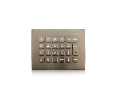 China Military Level 22 Keys Numeric Key Pad IP68 Dynamic Metal Keypad for sale